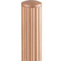 Colonne cylindrique en bois cannelé avec capuchon lisse.