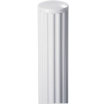 Pied de table rond et rainuré blanc avec un capuchon lisse sur le dessus.
