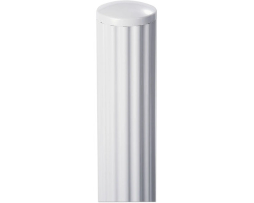 Pied de table rond et rainuré blanc avec un capuchon lisse sur le dessus.
