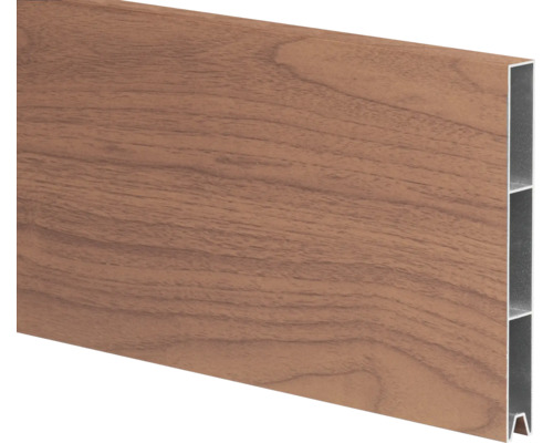 Planche de clôture en aluminium aspect bois, profilé creux pour pare-vue.
