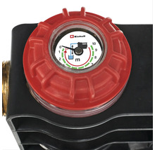 Logo Einhell sur l'indicateur de hauteur d'aspiration d'une pompe à eau avec une échelle de 0 à 10 mètres.