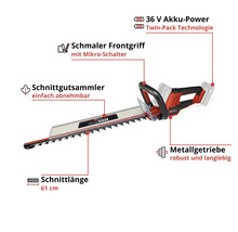 Taille-haies sur batterie EINHELL Power-X-Change GC-CH 36/61 Li sans batterie ni chargeur