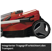 Une tondeuse à gazon avec poignée de transport intégrée pour un transport facile