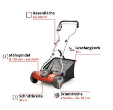 Akku Spindelmäher Einhell Power-X-Change GE-HM 18/38 Li ohne Akku und Ladegrät