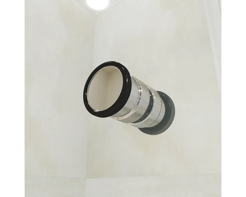 Un butoir de porte cylindrique en métal pour montage mural.
