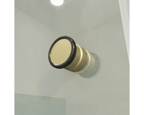 Poignée de porte ronde pour portes de douche en verre avec boîtier en métal