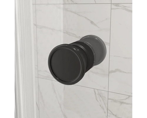 Poignée encastrée ronde pour portes coulissantes au design moderne montée sur un mur carrelé