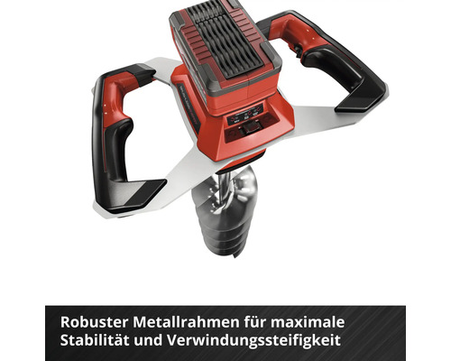 Akku Erdbohrer mit bürstenlosem Motor und stabilem Metallrahmen für Gartenarbeiten.