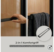 Duschwand Griff mit integriertem Handtuchhalter fuer Duschkabinen (Image AI modified or generated)