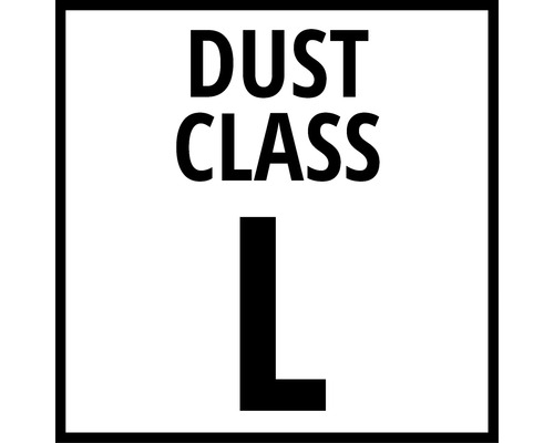 Symbole pour la classe de poussière L pour marquer les aspirateurs.