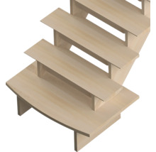 Escalier ouvert en bois massif avec marches
