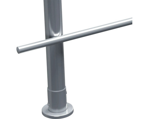 Poteau de garde corps en métal avec support de main courante et bride de sol ronde pour montage d escalier ou de balcon