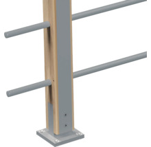 Treppengeländer Pfosten mit Holz und Metall Streben als Geländersystem für den Innenbereich