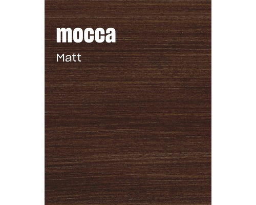 Holzoberfläche in matter Mocca Optik mit natürlicher Maserung.
