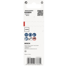 Dos de l emballage pour accessoires Bosch Expert avec consignes de sécurité, marquage carbure et informations sur le fabricant.