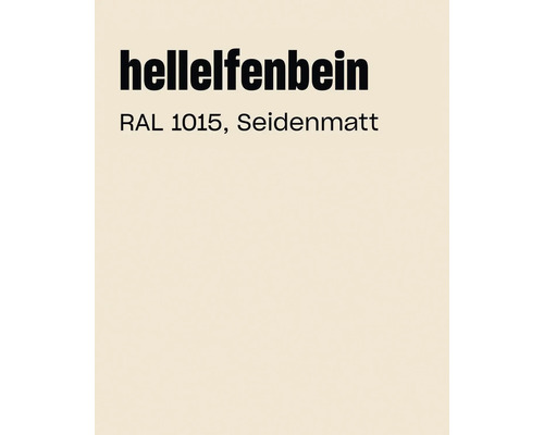 Farbkarte Hellelfenbein RAL 1015 seidenmatt