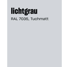 Nuancier avec désignation gris clair RAL 7035 et finition mate