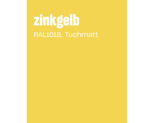 Échantillon de couleur jaune zinc RAL 1018 mat