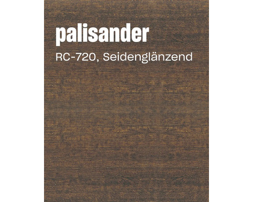 Échantillon de bois avec lasure en palissandre satiné RC 720 comme exemple de couleur.