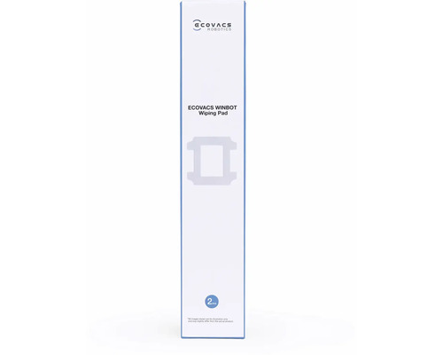 Logo Ecovacs Robotics sur l emballage des lingettes de nettoyage Winbot pour lave vitres avec contenu de deux pièces
