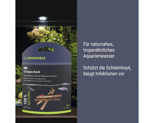 Écorce de badamier Dennerle Catappa Bark pour aquariums d eau douce protège les muqueuses et prévient les infections