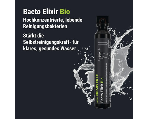 Conditionneur d eau pour aquarium Dennerle Bacto Elixir Bio avec bacteries de nettoyage vivantes hautement concentrees pour une eau claire.