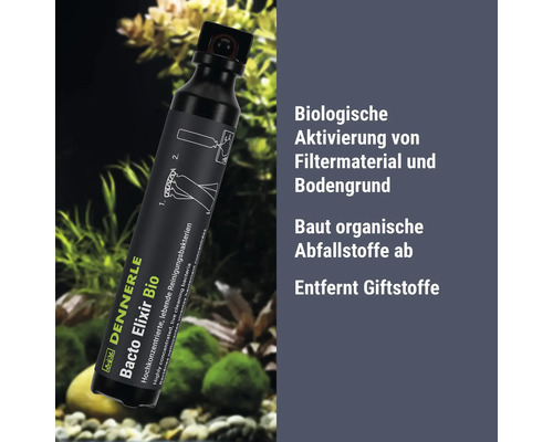 Dennerle Bacto Elixir Bio activateur bactérien pour aquarium pour l'activation biologique du matériau filtrant et du sol dans un flacon.