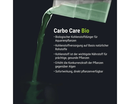 Carbo Care Bio biologischer Kohlenstoffdünger für Aquarienpflanzen mit natürlicher Sofortwirkung zur Stärkung gegen Algen.