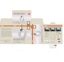 Osram LED Pendelleuchte Circle Pendant Click-CCT Verpackungskarton mit Produktabbildung und technischen Daten