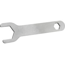 Clé plate en métal pour travaux de montage.