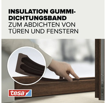 Joint d etancheite en caoutchouc Tesa pour isoler les portes et fenetres lors du montage sur un cadre en bois avec logo Tesa.