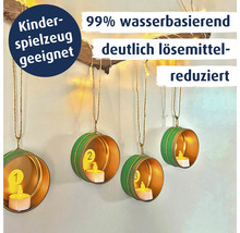 Dekorative hängende Dosen als Kerzenhalter mit Zahlen, geeignet für Kinderspielzeug und wasserbasiert mit reduzierten Lösemitteln.