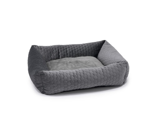 Liegebett Karlie Velvet 65 x 60 x 20 cm grau