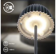Wiederaufladbare LED Tischleuchte mit Ein und Aus Schalter und USB C Ladeanschluss
