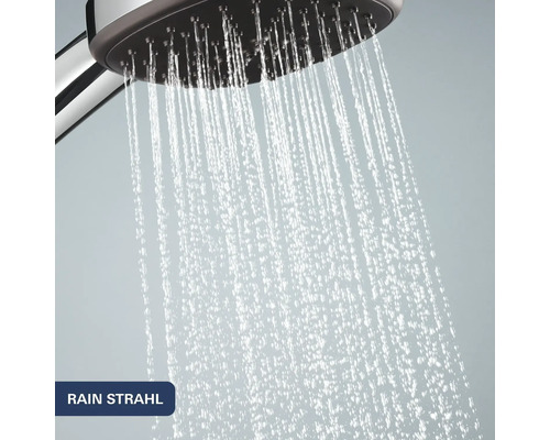 Pomme de douche avec eau courante et jet pluie