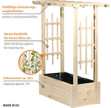 Bac à plantes en bois avec treillis comme support pour plantes grimpantes avec une capacité d environ 50 litres fabriqué dans l Union européenne