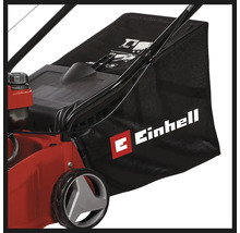 Grasfangkorb eines Einhell Rasenmähers mit Logo