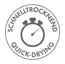 Symbole pour les propriétés de séchage rapide avec graphique de chronomètre