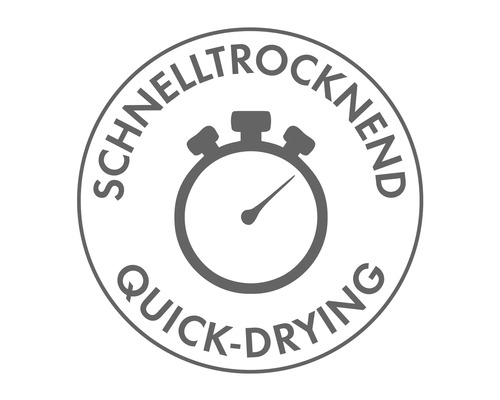 Symbole pour les propriétés de séchage rapide avec graphique de chronomètre
