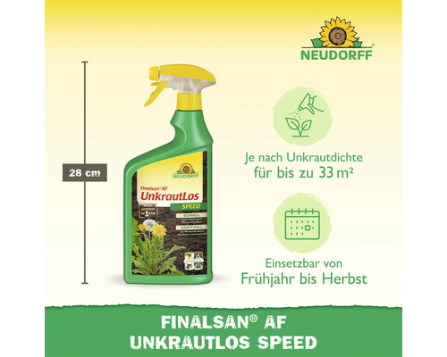 Neudorff Neudorff Logo Finalsans AF Unkrautlos Speed Unkrautvernichter in einer Sprühflasche mit 28 Zentimeter Höhe für bis zu 33 Quadratmeter.