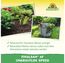 Neudorff Finalsân AF Unkrautlos Speed Unkrautvernichter mit Produktvorteilen und Anwendungsbildern im Garten.