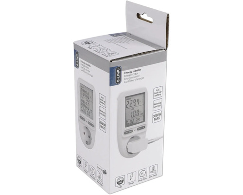 Moniteur de consommation électrique Q-LINK pour mesurer la consommation et les coûts énergétiques dans son emballage