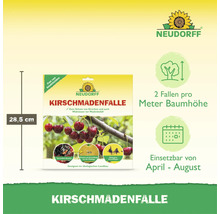 Neudorff Kirschmadenfalle zur Bekämpfung von Kirschfruchtfliegen, 28,5 cm, insektizidfrei, geeignet für Bio-Anbau, Anwendung von April bis August.