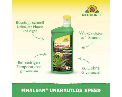 Neudorff Finalsan UnkrautLos Speed Unkrautvernichter Flasche zur schnellen Bekämpfung von Unkräutern Moosen und Algen ohne Glyphosat