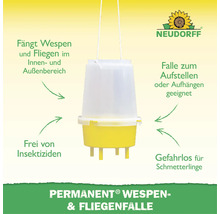 Neudorff Permanent Wespen und Fliegenfalle zum Aufhängen oder Aufstellen für den Innen und Außenbereich.