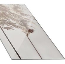 Panneau décoratif en verre avec motif d''herbe de roseau