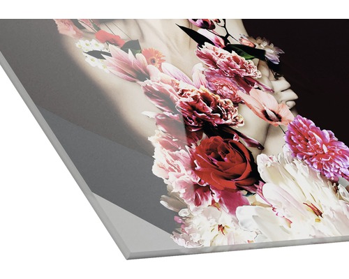 Image en verre acrylique avec motif floral