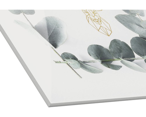 Image décorative avec motif d''eucalyptus et de cerf géométrique