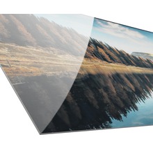 Image en verre acrylique avec motif de lac forestier