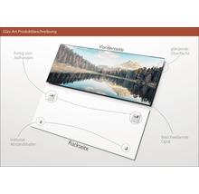 Glasbild Bergsee III 50x125 cm